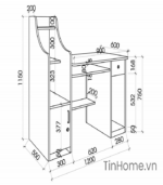 Bàn BH-002 Kết Hợp Tủ Sách Và Bàn Vi Tính