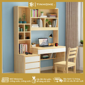 Bàn BH-017 Có Giá Sách Gỗ Kết Hợp