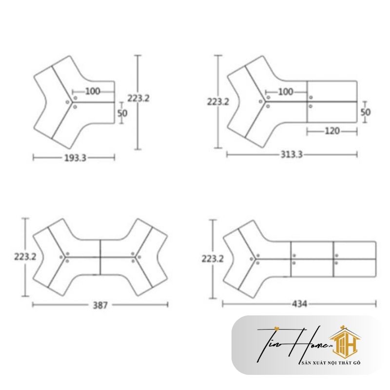 Bàn BLV-W22 Dành Cho Nhân Viên Văn Phòng Thiết Kế Hiện Đại