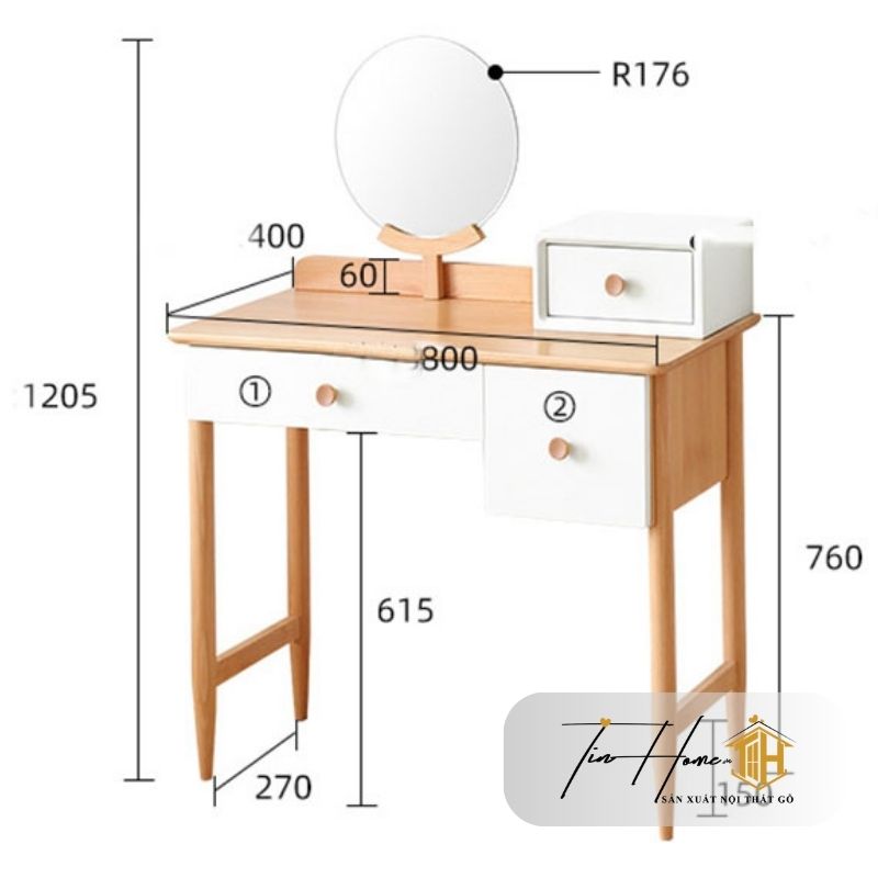 Bàn BTD-W49 Phối Màu Trắng Nâu Giản Đơn Tinh Tế